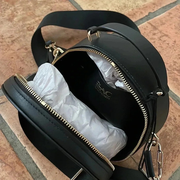 NEW ✨ ZAC POSEN Eartha Black Leather Round Top Handle Bag - Picture 11 of 13